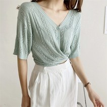 셀러허브 패션 [] 여자 여름 럭셔리 데이트 소개팅 오피스 니트티