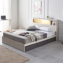 동서가구 이즈 카이 LED 수납침대 슈퍼싱글 퀸, 05_침대프레임SS+55T라텍스매트 ISG065, 워시그레이