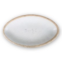 앤틱조선백자 돌무늬좁은타원접시 3호 (DS-7275), 1개