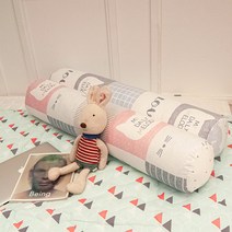 리틀미우 2인 캔디커버 바디필로우 롱베개 거실베개, 블루 (30x100)