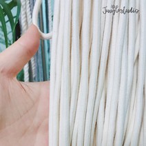 고급 스트링 (아이보리 블랙) 고급 우동끈 마크라메실 재료 DIY 가방만들기 실 재료, 200야드(타래)_아이보리(대)_순면