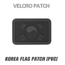 스페이버 PVC 벨크로 태극기 패치 Spaver Korea Flag Patch, 1개, 블랙