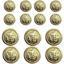 KENDANY 14 Pieces 메탈 Blazer 버튼 Set - Naval Anchor Crest for Suits 스포츠 Coat Uniform 자켓 (Gold 15MM 20M