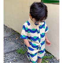 [당일발송] 코코랜드 아동 물결남방세트 아동키즈의류 남여공용 남매룩 트윈룩