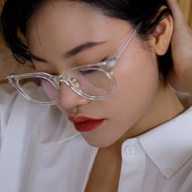 플랍 여자 남자 공용 사각 코받침 투명 호피 뿔테 안경테 블루라이트차단