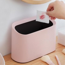 호텔 화장대거치용 간편세척 미니휴지통 음식점 분리수거 인테리어, 화이트