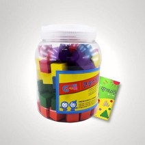 큰솔스토밍 가베가족 큰솔2.5cm칼라쌓기나무 100p실속+미니북+통