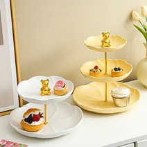 루이드롱 폴란드식 2단 3단 디저트 트레이 미니 케이크돔 간식접시, E(안심포장발송)
