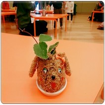 멍멍이 토피어리재료 미니화분 체험학습 공기정화, 산타할아버지