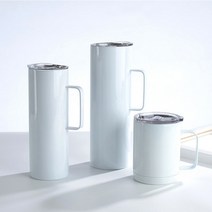 10oz 핸들 컵 20oz 커피 컵 30oz 보온병 컵 304 스테인레스 스틸 승화 컵 스트레이트 바디 컵 핸들 컵 커피 필터 머그 텀블러, 하얀색, 30온스