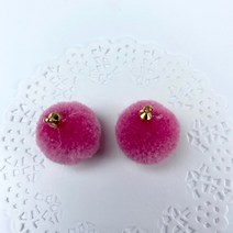 핀쿠션 고리형) 2cm 털실폼폼 방울폼폼 가방소품 쿠션소품 가랜더(2개), 핑크
