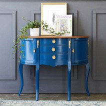 리비니아 반달 프렌치 엔틱 콘솔, 블루