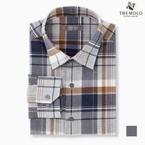 인디안 TREMOLO 남성 체크패턴 긴소매 남방__TRBNLWS2401