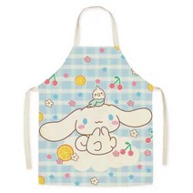 산리오 시나모롤 앞치마 카페 주방 집청소 아이와 커플템 귀여운 캐릭터 앞치마 에이프런 (성인용), E.