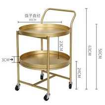 금속 북유럽스타일의 아이디어 스틸 아트 미용실 이동식 소파사이드테이블, C01-골드색 카트식 티테이블