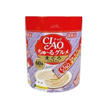 이나바 고양이 챠오츄르 구루메 간식 60P, 참치 버라이어티 60P (SC-139), 1개