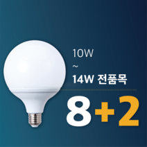 삼영전기 LED 볼 전구, 8+2팩, 주광색(하얀빛), [1등급]12W-롱타입