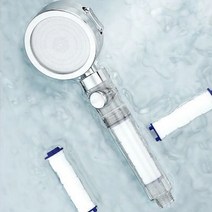 필터샤워기 3단 수압 스탑버튼 샤워기헤드 정수비타샤워 필터 8개 포함 세트, 메가샤워기헤드+필터8개포함