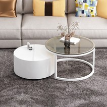 거실테이블 70+50CM 원형 티테이블, 70cm+50cm, X5