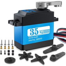 Smraza 35KG Coreless 하이 토크 메탈 기어 RC 디지털 서보 DC 4.8-8.4V IP66 방수 서보 25T 서보 혼 포, 한개옵션0