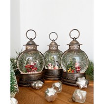 크리스마스 원형 랜턴형 스노우볼 오르골 LED 워터볼 무드등 크리스마스 집들이 선물 캐롤, 3.썰매 탄 산타