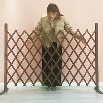 정원 자바라 울타리 접이식 스탠드형 매립형 갈색 흰색, C-5 (240x180)
