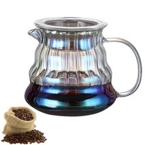 커피 주전자 수동 포트 서버 투명 붓기 붕규산염 유리 메이커 300 500 700ml, [01] 300ml