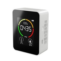 가스 일산화탄소 경보기 누출 감지기 겨울캠핑 안전 가스타이머 co2 sensor co2 meter 이산화탄소 다기능 온습도계 습도 분석기 디지털 공기 품질 모니터, 하얀