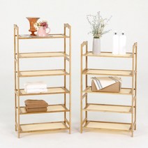 엔틱 플랫 라탄 수납 선반 4단 소형