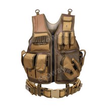 블랙불 조끼 목공작업복 툴조끼 작업복 장비 이동식공구함 경량 작업 밀리터리, 기본사이즈, 브라운, 1개