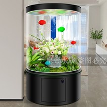 가정용수족관 원통형 유리어항 거실 2023 가정용 금어항 바닥여과물-10870, 옵션03, 40x40x150cm