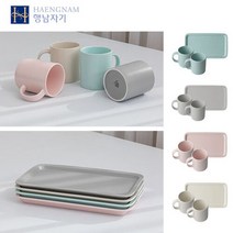 행남자기 머그컵 2p 다과 3p 선택1 컵 커피컵 머그잔 선물, 다과p_핑크