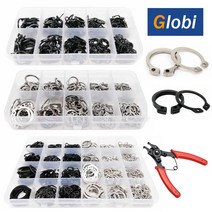 글로비 스냅링 세트 E링 C링, 1세트, 7. C형 스텐 15종 500pcs