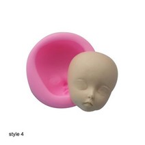 3D 아기 얼굴 고분자 클레이 수지 금형 입체 모양 틀 머리 인간의 퐁당 케이크 장식 도구 실리콘 몰드 양초, style 4