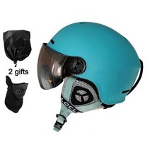 스노우보드 스키헬멧 헬멧 보드 스노우 OCE 스키 (바이저 )몰드 겨울 모빌 (고글 ), L (57-60cm), Blue