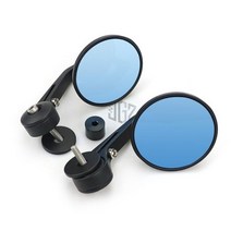 바이크 오토바이 자전거 사이드미러 거울 룸미러 husqvarna svartpilen 401 250 701 파란색 유리 백미러 라운드 핸들 바 엔드 백미러 사이드 미러 액세서리, 8mm 나사