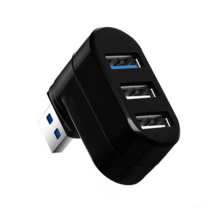 DFMEI USB3.0/2.0HUB는 USB 허브 크리에이티브 회전 허브 USB 확장 2.03.0 Seite를 회전시킬 수 있습니다., 검은 색