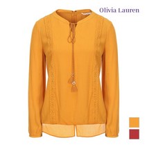 [올리비아로렌] 수술장식 레이스 패치블루종 블라우스VOCNLUF8141