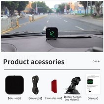 GPS측량기 불규칙형틀게이지 면적측정기 디지털 다이얼 계측기 G4S 범용 GPS HUD 자동차 헤드 업 디스플레이 25 인치 LED 자동 속도계 모든 자동차에 대한 스마트 과속 알, 1.Green