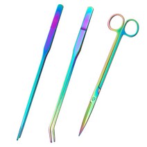 L.P.A 프리미엄 레인보우 수초 핀셋 가위 모음 / 고급형 수초핀셋 수초용품 수초가위 수초트리밍 용품, 프리미엄 레인보우 가위 25cm(일자형)