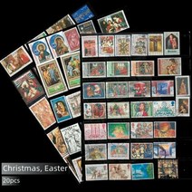 희귀 우표 세계 각국의 다양한 국가 공룡 곤충 오래된 1940-1990 년 수집가 116038, 크리스마스 - 부활절