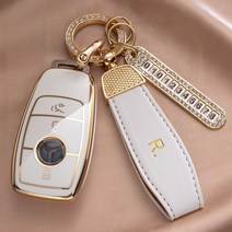 벤츠 키케이스 E클래스 C클래스 S클래스 GLE GLC 스마트 키케이스 키홀더, 아이보리 A타입