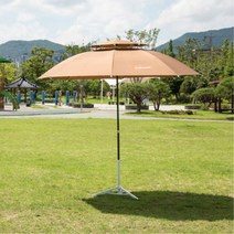2M 대형 바닷가 펜션 비치 그늘막 파라솔 마당 글램핑장 캠핑 어닝 카페, 1개, 파라솔2.7M 브라운