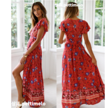 여성 여름 비치원피스 로브 랩 롱원피스