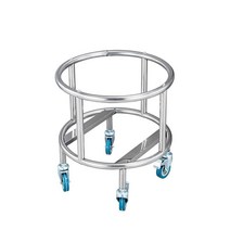 소쿠리 운반차 식당 업소용 스텐 대형 이동카 다라이, 원형 트롤리 50높은 바닥32 내경 약52CM