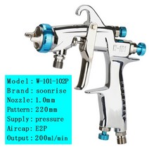 차량용 수동 분무기 피스톨라 드 핀투라 W-101 H4 일본 Hvlp 자동차 페인트 스프레이건, 10 pressure 1.0mm