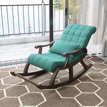 1인용 원목 흔들 의자 라탄 발코니 스윙 체어 고급 거실 소파 나무 엔틱 안락 락킹체어 실내 그네 테라스 해먹 20, 에메랄드