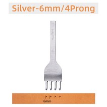 가죽 펀칭 WUTA 가죽 끌 도구 다이아몬드 찌르는 철 기본 구멍 펀치 스티칭 공예 3mm 1pc, 15 Silver 6mm 4Prong