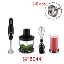 스테인레스 스틸 핸드 블렌더 3 in 1 immersion electric food mixer with Bowl 주방 야채 고기 분쇄기 초퍼 휘스크 sonifer, SF8044- 블랙, 협력사, EU 플러그