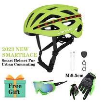 스쿠터 헬멧 Cairbull-전기 스쿠터 사이클링 헬멧 턴 시그널 LED 조명 장착 산악 자전거 성인용, 01 C10 Neon Yellow-1